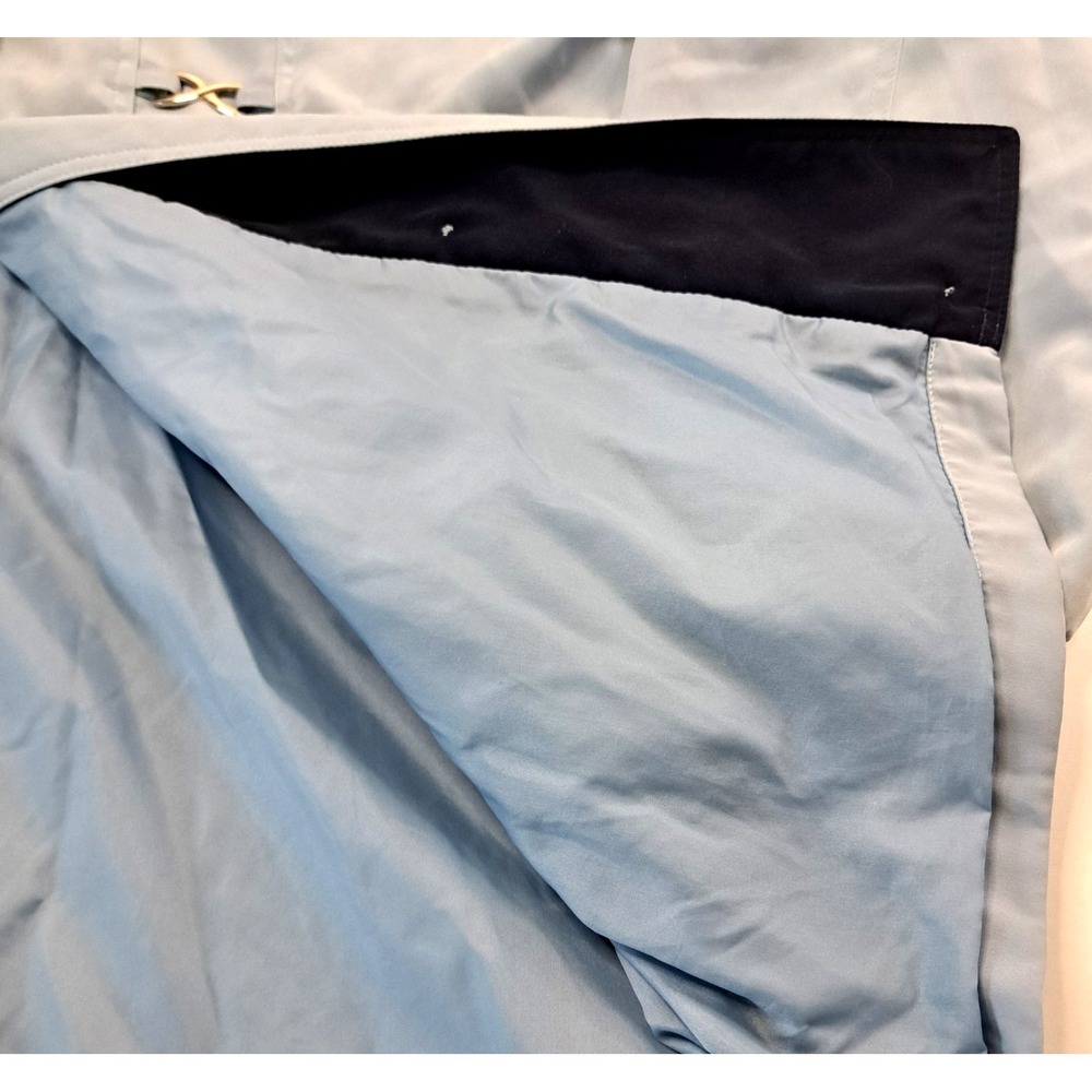 Vintage Braefair Trench Coat Women's M Hooded Light Blue Ukraine‎ Spring Lined - Picture 7 of 11